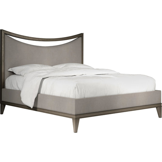 Cove Upholstered Bed by A.R.T. Furniture in grey and mica. Made from rubberwood solids, foam, fabric in a unique style.