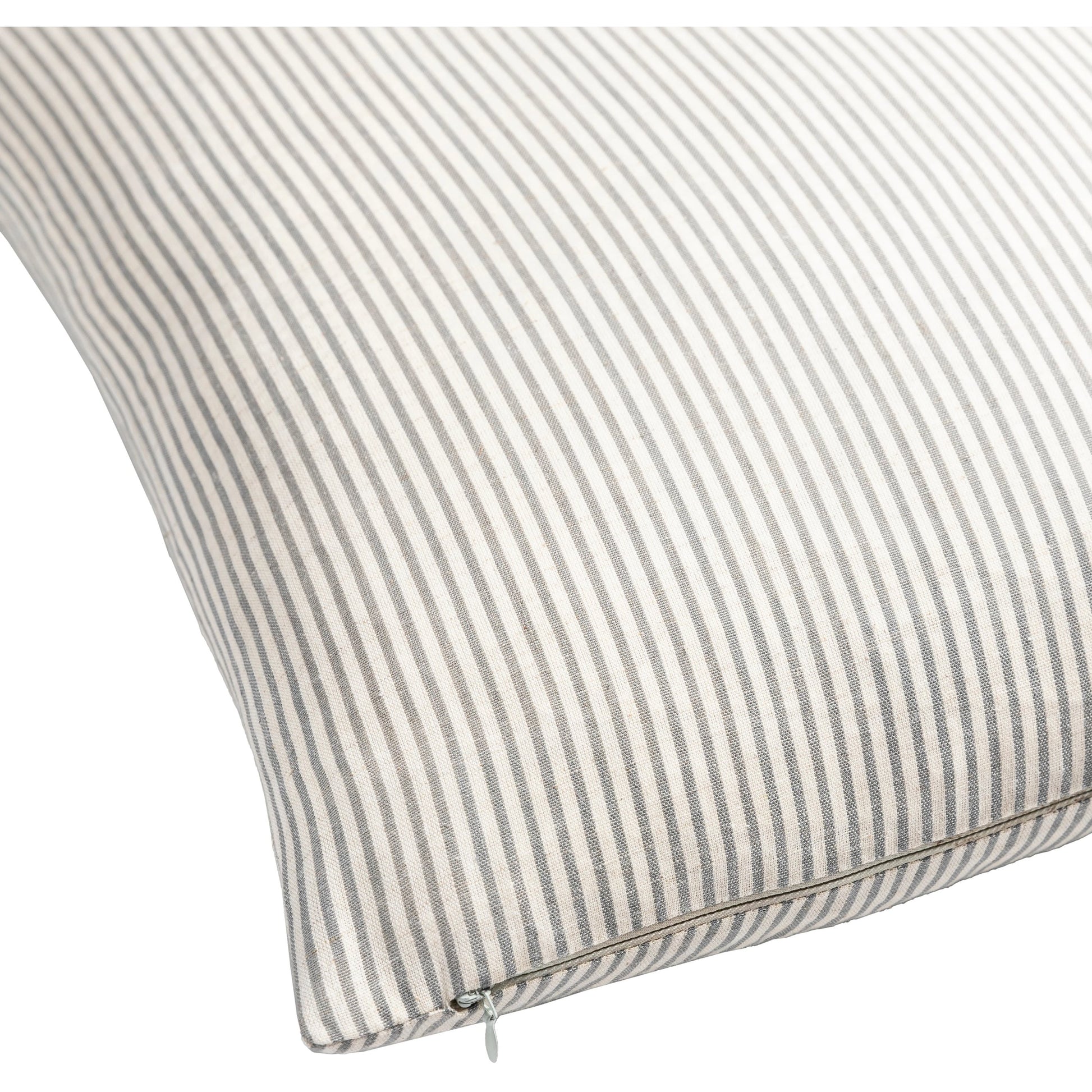 Skinny Stripe Pillow - 12374 by Surya in light beige, charcoal. Made from 85% cotton, 15% flax in a traditional style.