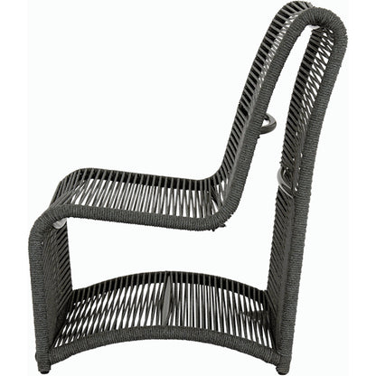 Milano Outdoor Armless Club Chair by Sunset West. Made from olefin rope in a coastal style.