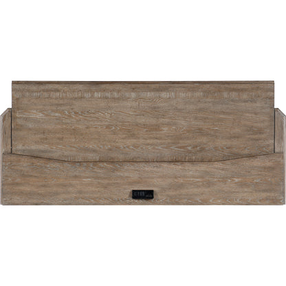 Sutter Computer Credenza by Hooker Furniture in claro. Made from cathedral oak veneers in a traditional style.