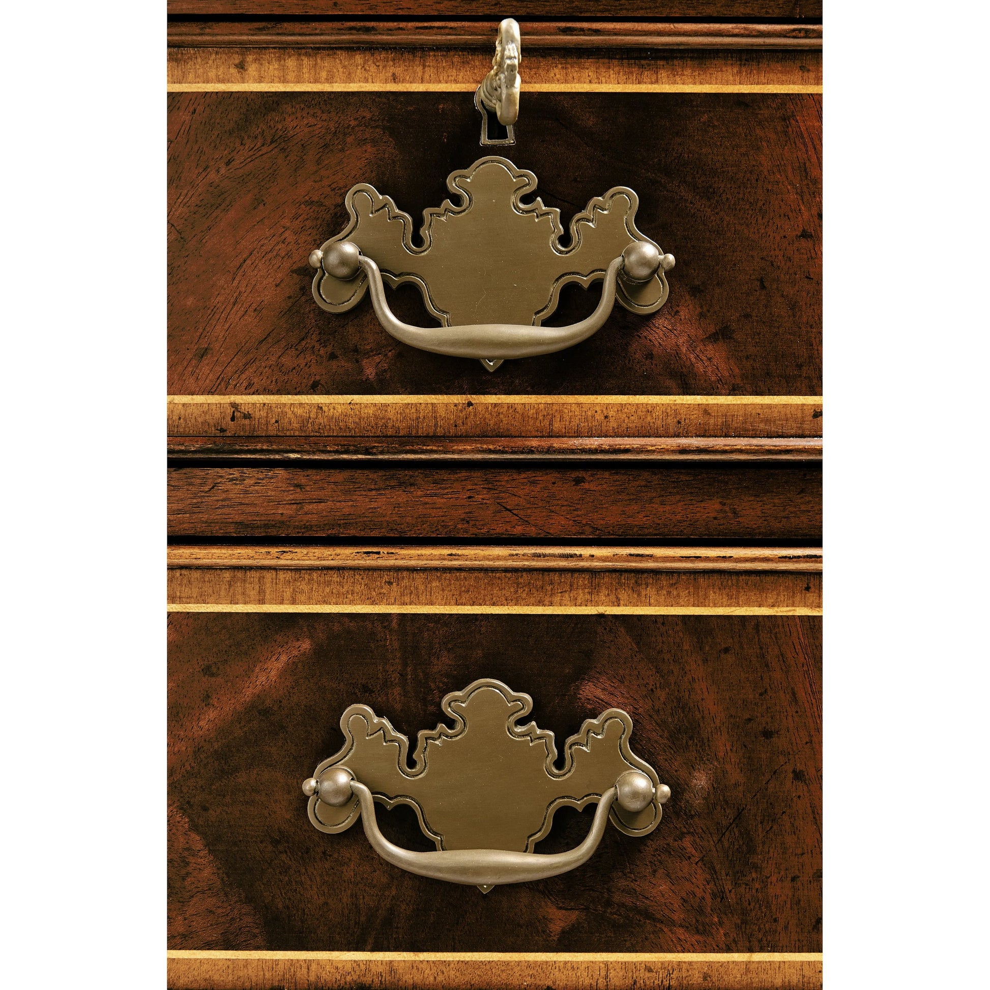 Buckingham Mahogany Bedside Chest of Drawers by Jonathan Charles in brown and medium antique mahogany. Made from mahogany in a traditional style.