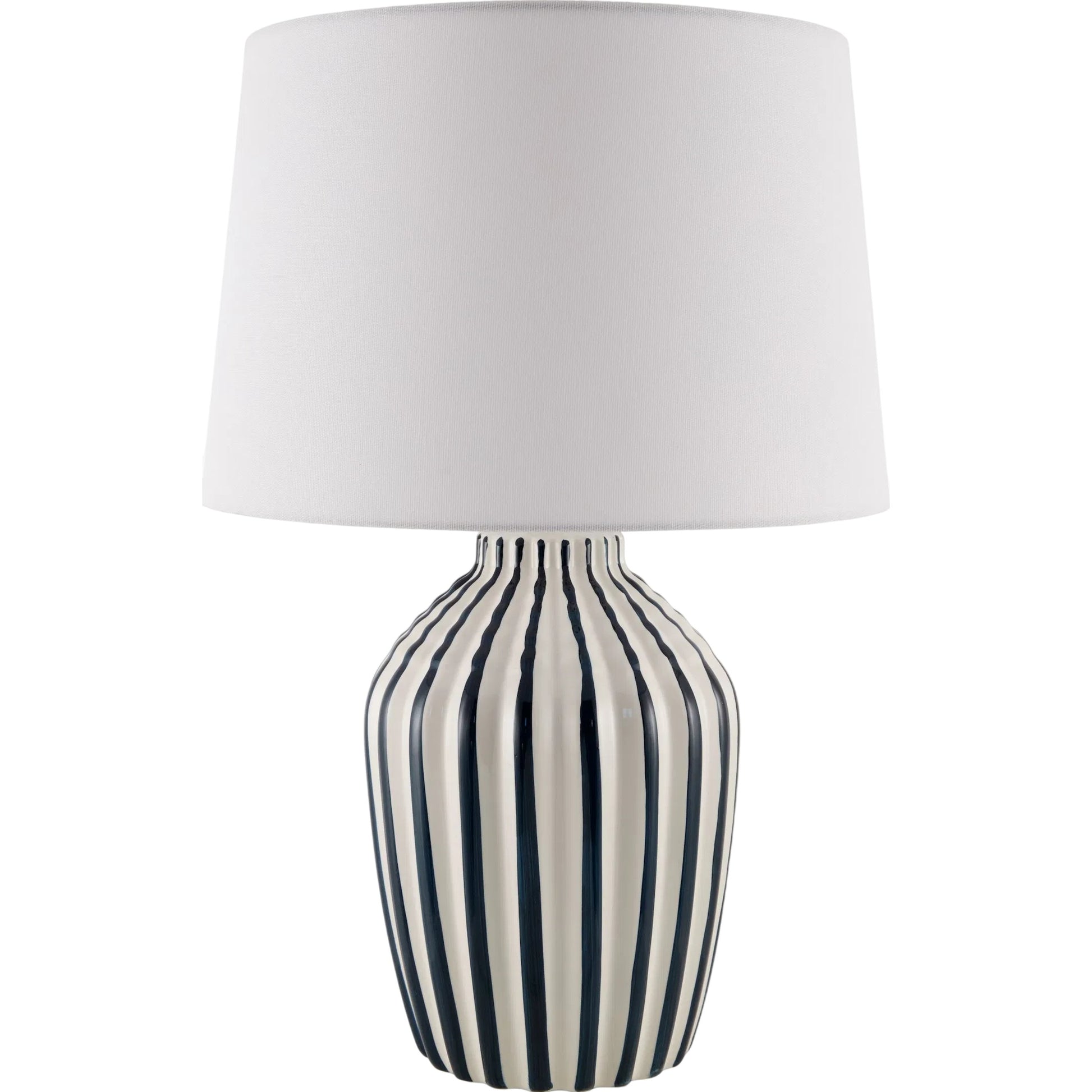 Stratos Accent Table Lamp by Livabliss in metallic, glazed. Made from ceramic, linen, polyester, iron in a modern style.