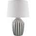 Stratos Accent Table Lamp by Livabliss in metallic, glazed. Made from ceramic, linen, polyester, iron in a modern style.