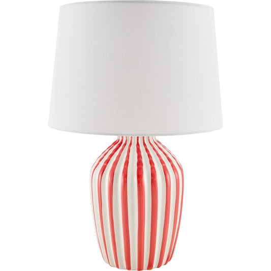 Stratos Accent Table Lamp by Livabliss in metallic, glazed. Made from ceramic, linen, polyester, iron in a modern style.