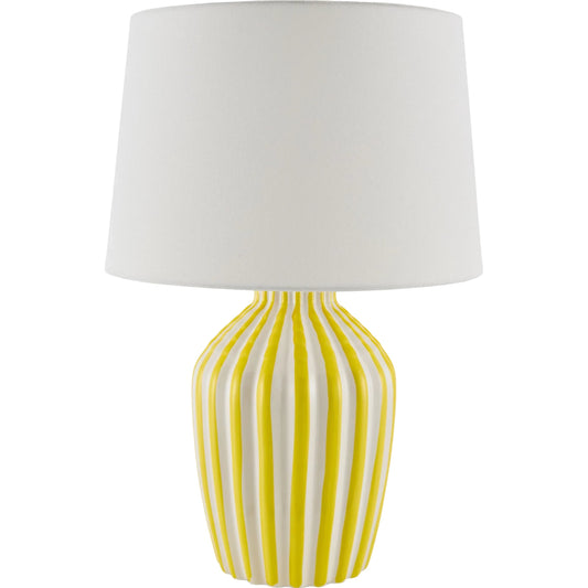Stratos Accent Table Lamp by Livabliss in metallic, glazed. Made from ceramic, linen, polyester, iron in a modern style.