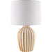 Stratos Accent Table Lamp by Livabliss in metallic, glazed. Made from ceramic, linen, polyester, iron in a modern style.