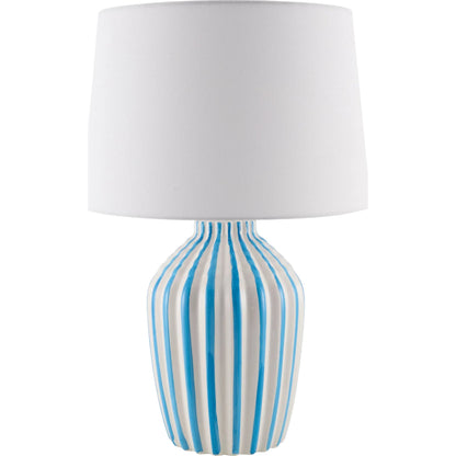 Stratos Accent Table Lamp by Livabliss in metallic, glazed. Made from ceramic, linen, polyester, iron in a modern style.