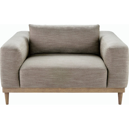 Strattan Armchair - 497503 by Surya in light brown, gray and painted. Made from linen upholstery: linen, rubber wood, polyurethane foam, dacron in a modern style.