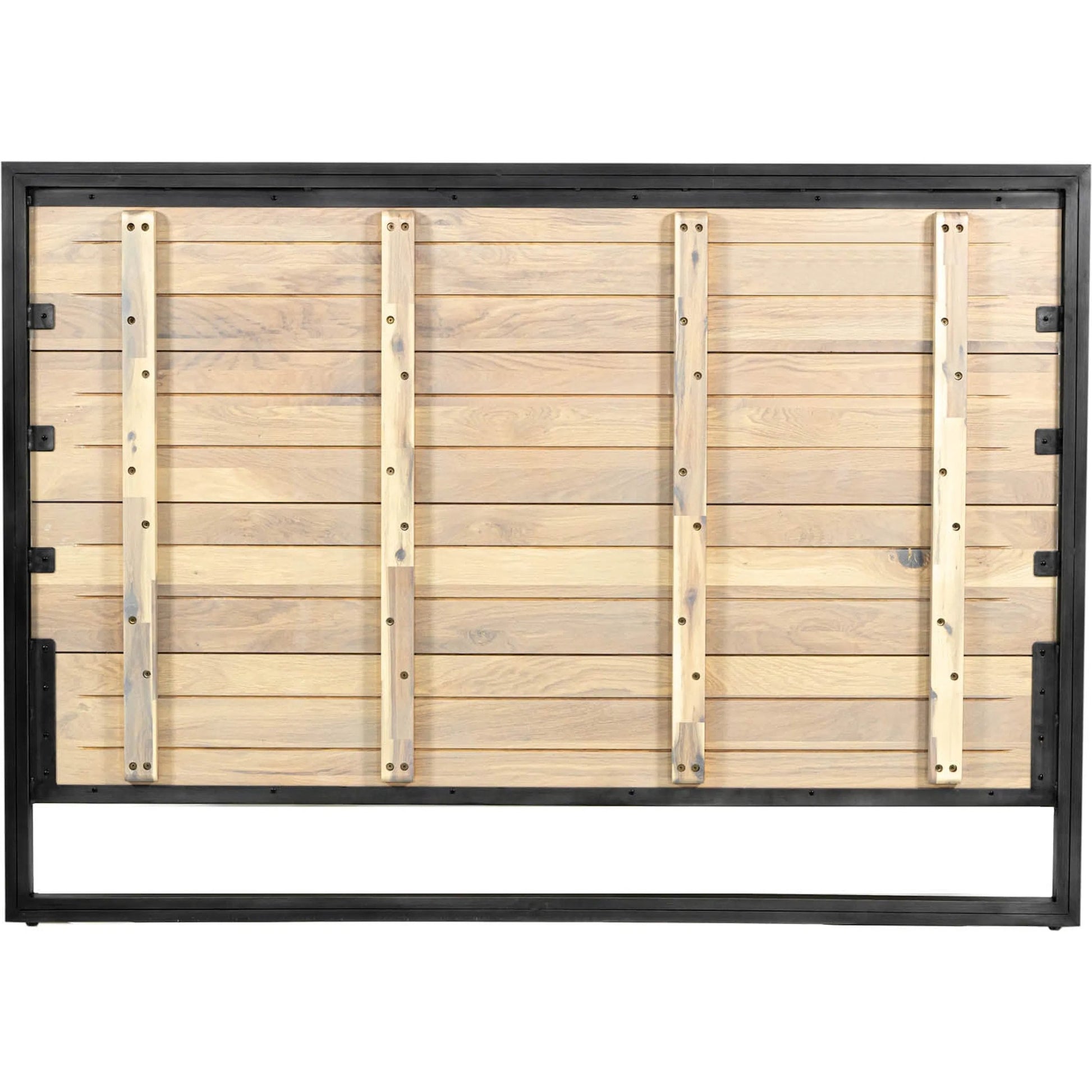 Starlight Bed by LH Imports in beige and white washed, dark grey. Made from white oak, metal in a unique style.