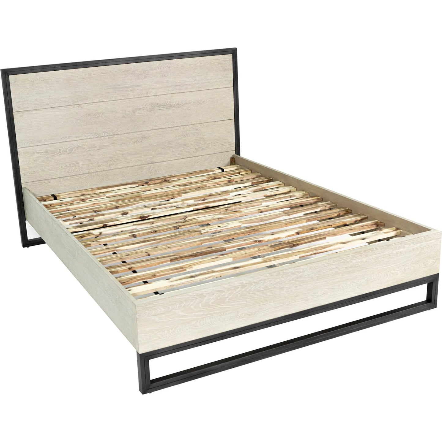 005 SI-2533522 | Additional Silo | Starlight Bed by LH Imports in beige and white washed, dark grey. Made from white oak, metal in a unique style.