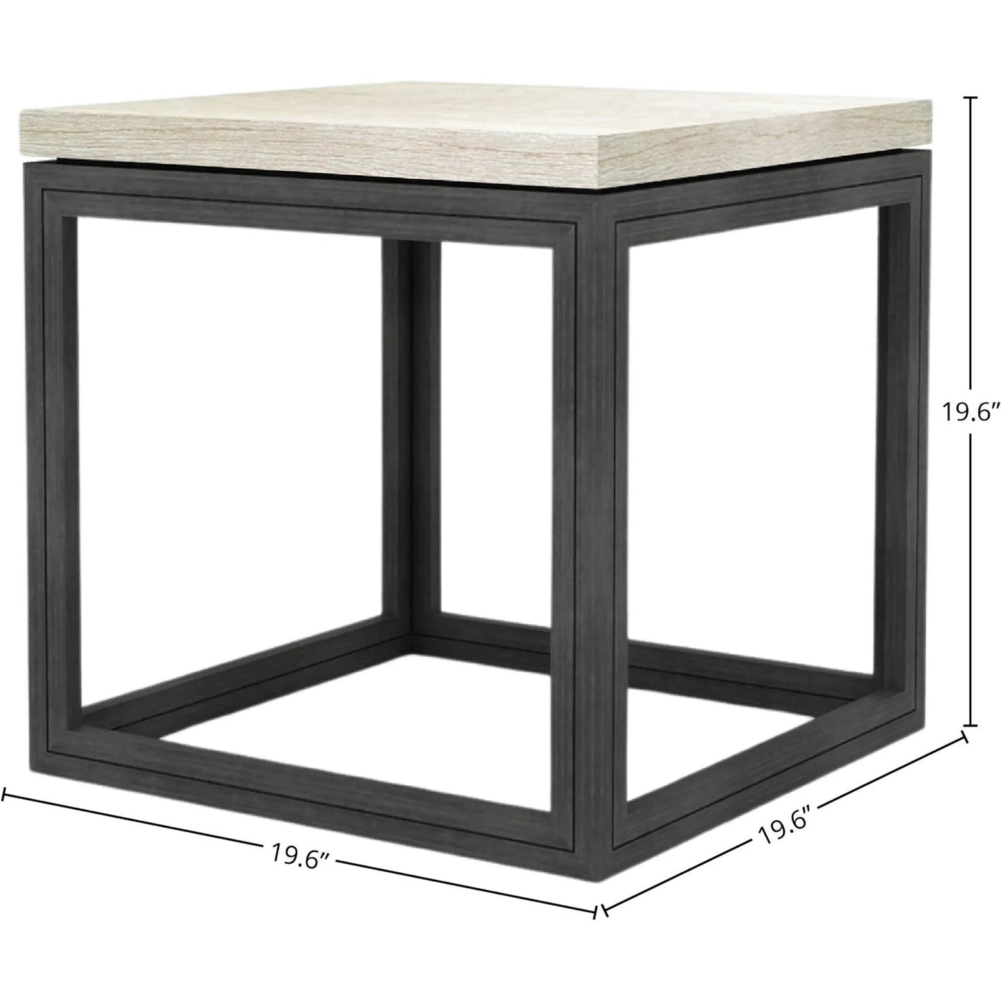 002 SI-2325303 | Additional Silo | Starlight Side Table by LH Imports in white, dark grey and white wash, dark grey. Made from white oak, metal in a modern style.