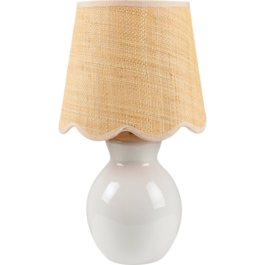 Stella Diminuta Indoor/Outdoor Rattan Table Lamp by Livabliss in glazed. Made from ceramic, cotton in a cottage & farmhouse style.