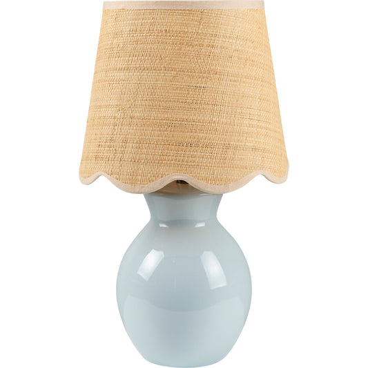 Stella Diminuta Indoor/Outdoor Rattan Table Lamp by Livabliss in glazed. Made from ceramic, cotton in a cottage & farmhouse style.