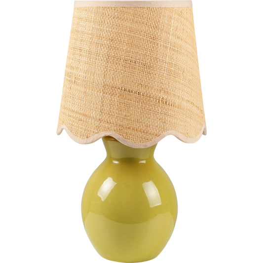 Stella Diminuta Indoor/Outdoor Rattan Table Lamp by Livabliss in glazed. Made from ceramic, cotton in a cottage & farmhouse style.