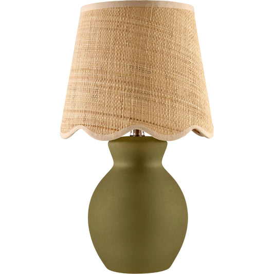 Stella Diminuta Indoor/Outdoor Rattan Table Lamp by Livabliss in glazed. Made from ceramic, cotton in a cottage & farmhouse style.