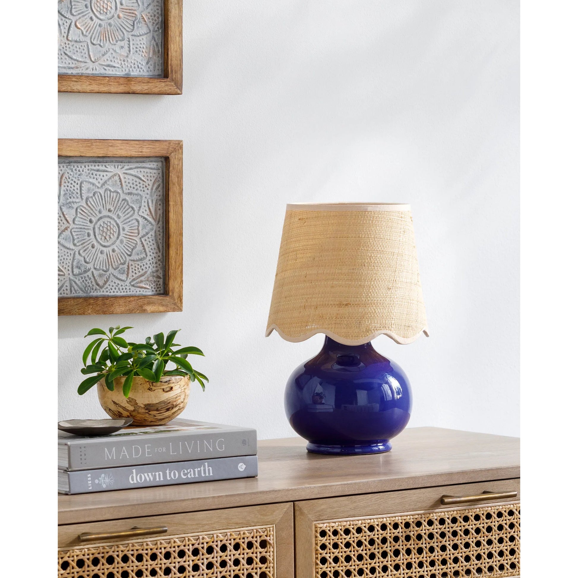 Stella Diminuta Indoor/Outdoor Table Lamp by Livabliss in glazed. Made from ceramic, cotton in a cottage & farmhouse style.