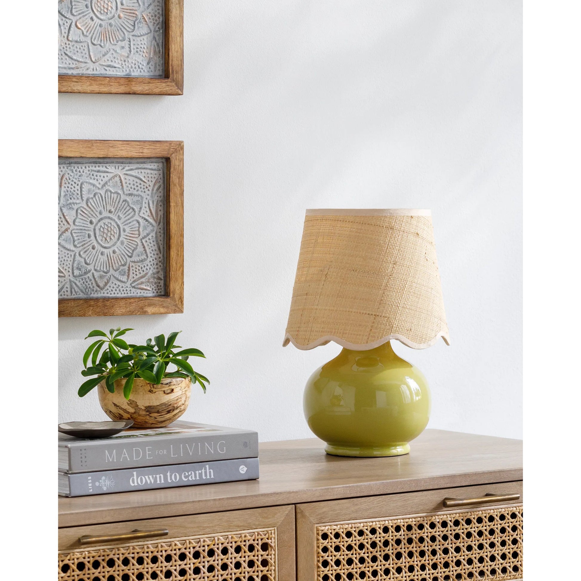 Stella Diminuta Indoor/Outdoor Table Lamp by Livabliss in glazed. Made from ceramic, cotton in a cottage & farmhouse style.