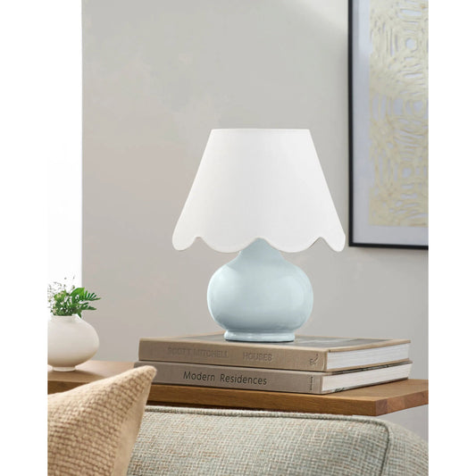 Stella Diminuta Accent Table Lamp by Livabliss in glazed. Made from ceramic, cotton in a unique style.