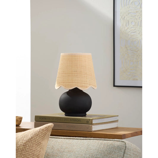 Stella Diminuta Accent Table Lamp by Livabliss in glazed. Made from ceramic, cotton in a unique style.
