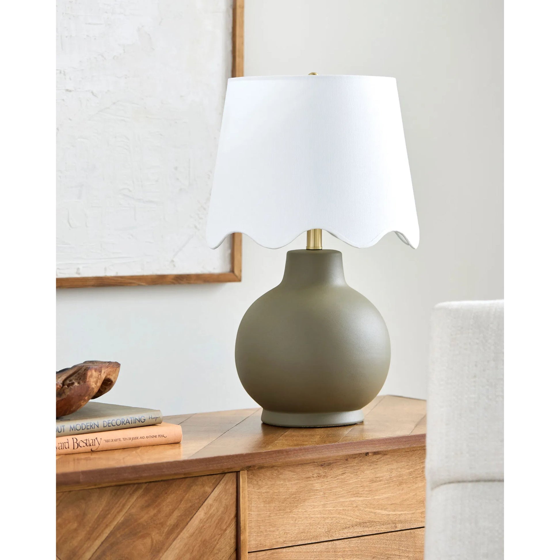 Stella Diminuta Accent Table Lamp with White Shade by Livabliss in painted. Made from ceramic, iron, linen, polyester in a unique style.