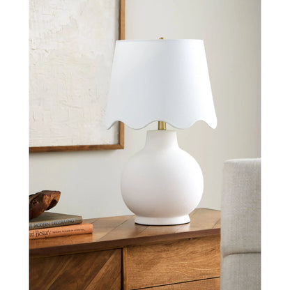 Stella Diminuta Accent Table Lamp with White Shade by Livabliss in painted. Made from ceramic, iron, linen, polyester in a unique style.