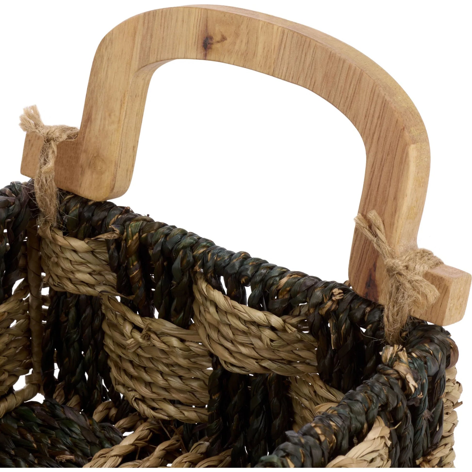 Newbury Basket by HedgeApple Essentials in natural, dark natural. Made from seagrass, metal in a unique style.