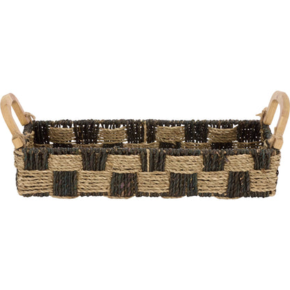 Newbury Basket by HedgeApple Essentials in natural, dark natural. Made from seagrass, metal in a unique style.