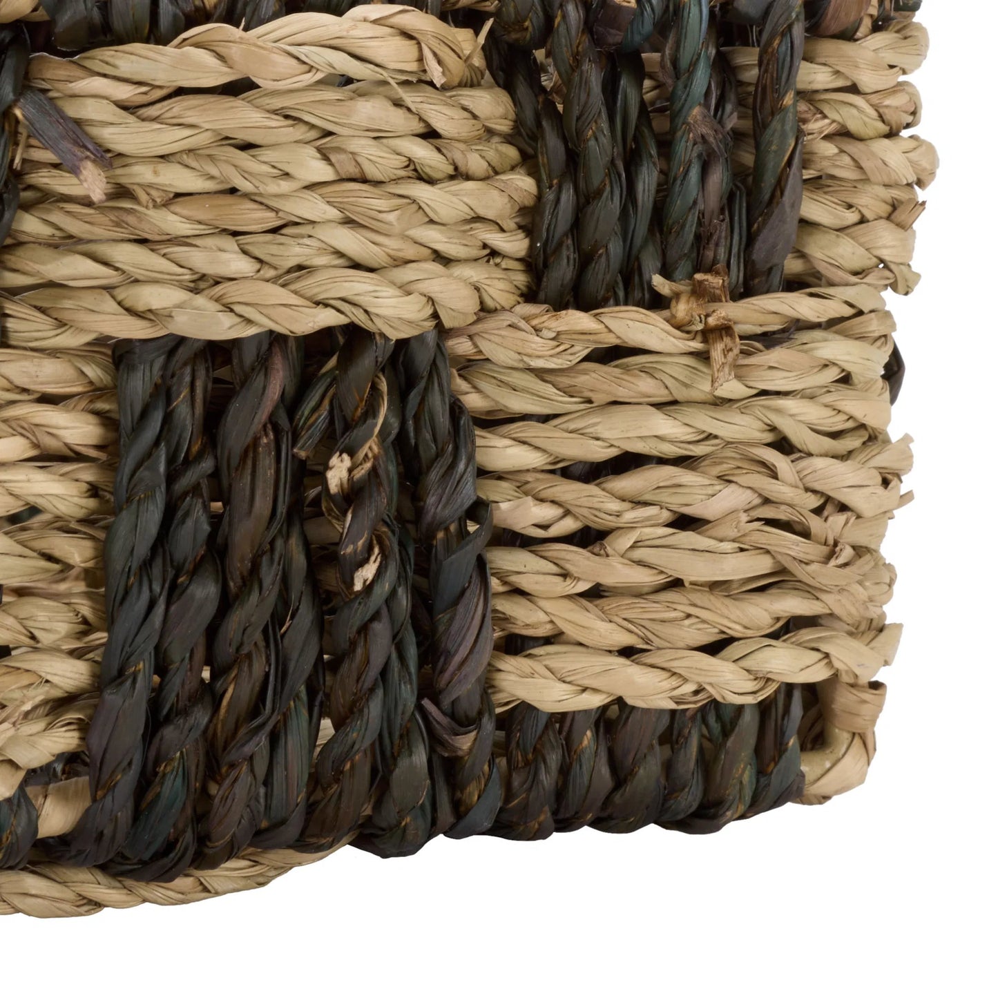006 SI-2630222 | Closeup | Newbury Basket by HedgeApple Essentials in natural, dark natural. Made from seagrass, metal in a unique style.