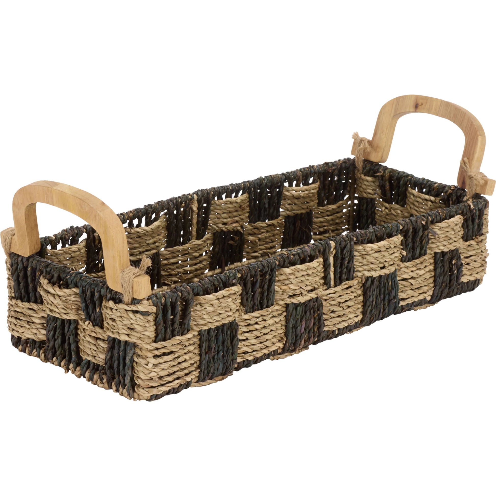 Newbury Basket by HedgeApple Essentials in natural, dark natural. Made from seagrass, metal in a unique style.