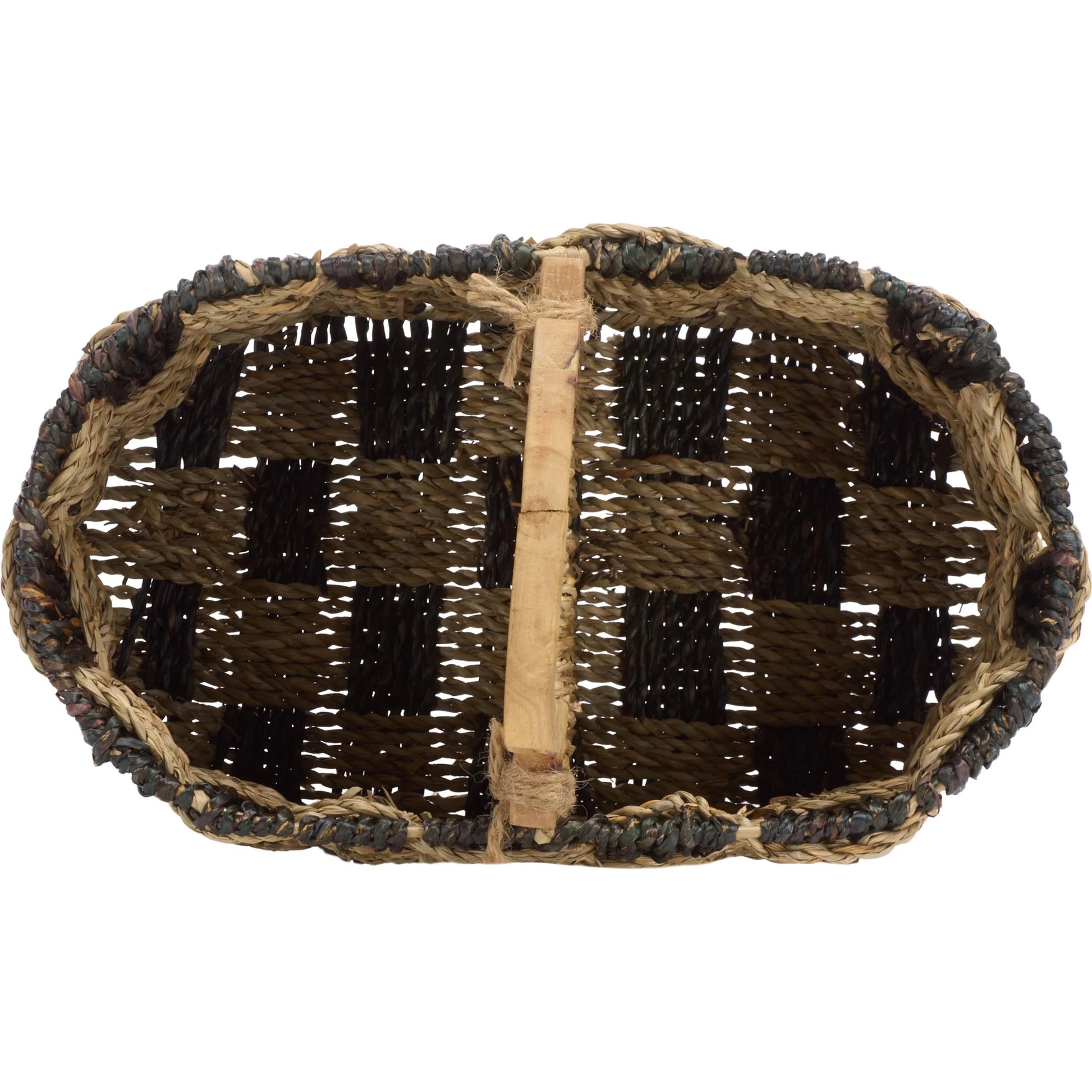 Fisher Basket by HedgeApple Essentials in natural, dark natural. Made from seagrass, metal in a unique style.