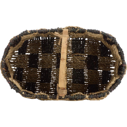Fisher Basket by HedgeApple Essentials in natural, dark natural. Made from seagrass, metal in a unique style.