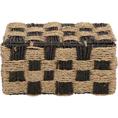 Latimer Basket by HedgeApple Essentials in natural, dark natural. Made from seagrass, metal in a unique style.