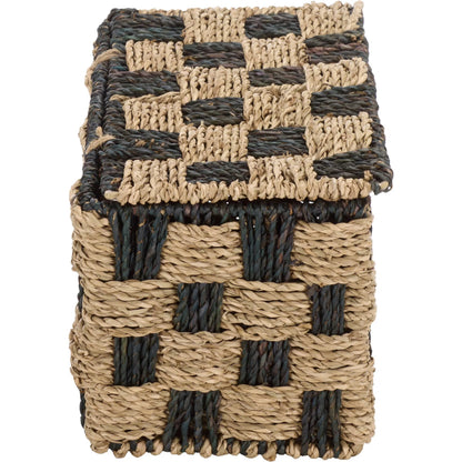 Latimer Basket by HedgeApple Essentials in natural, dark natural. Made from seagrass, metal in a unique style.