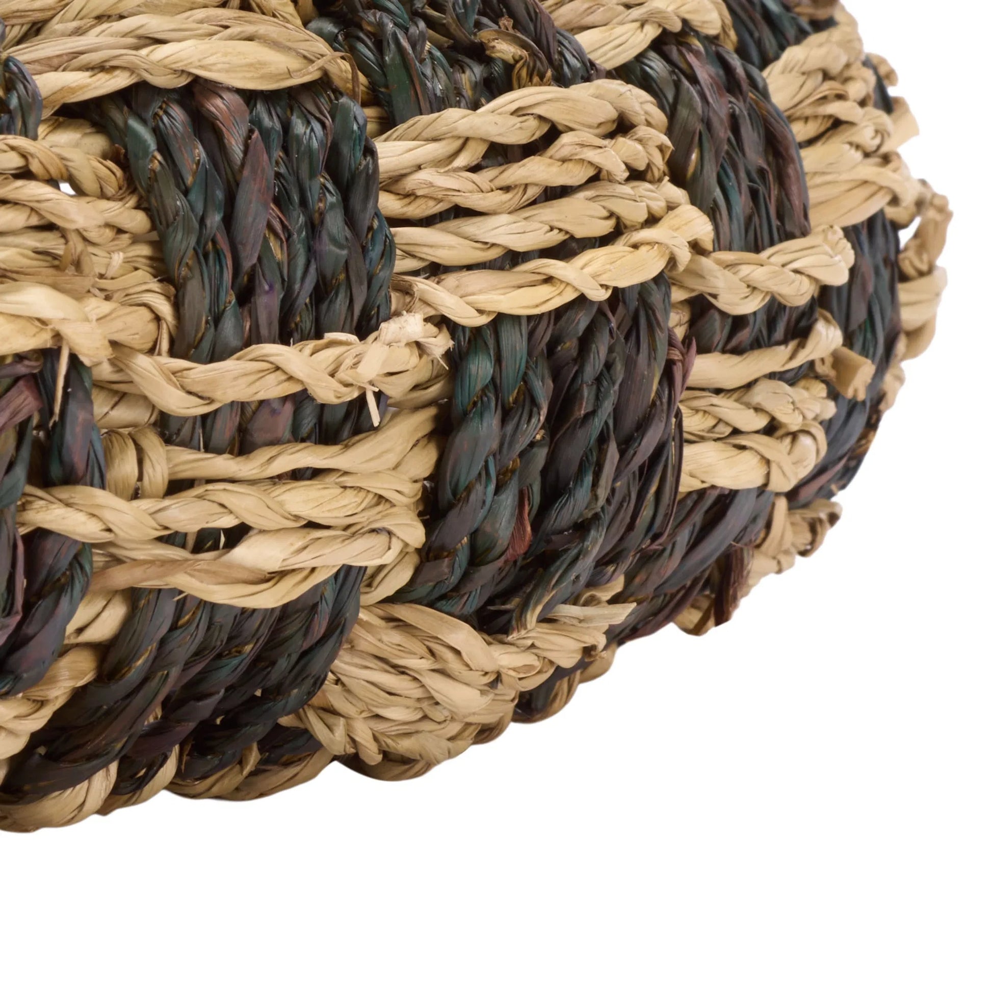 Campbell Baskets (Set of 2) by HedgeApple Essentials in natural, dark natural. Made from seagrass, metal in a unique style.