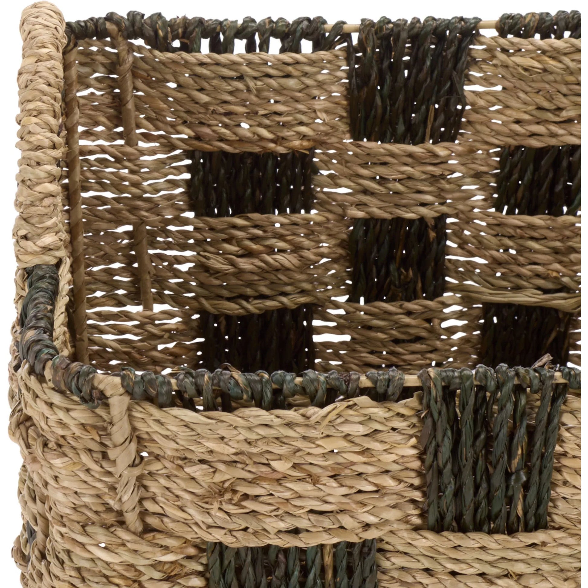 Raymond Baskets (Set of 3) by HedgeApple Essentials in natural, dark natural. Made from seagrass, metal in a unique style.