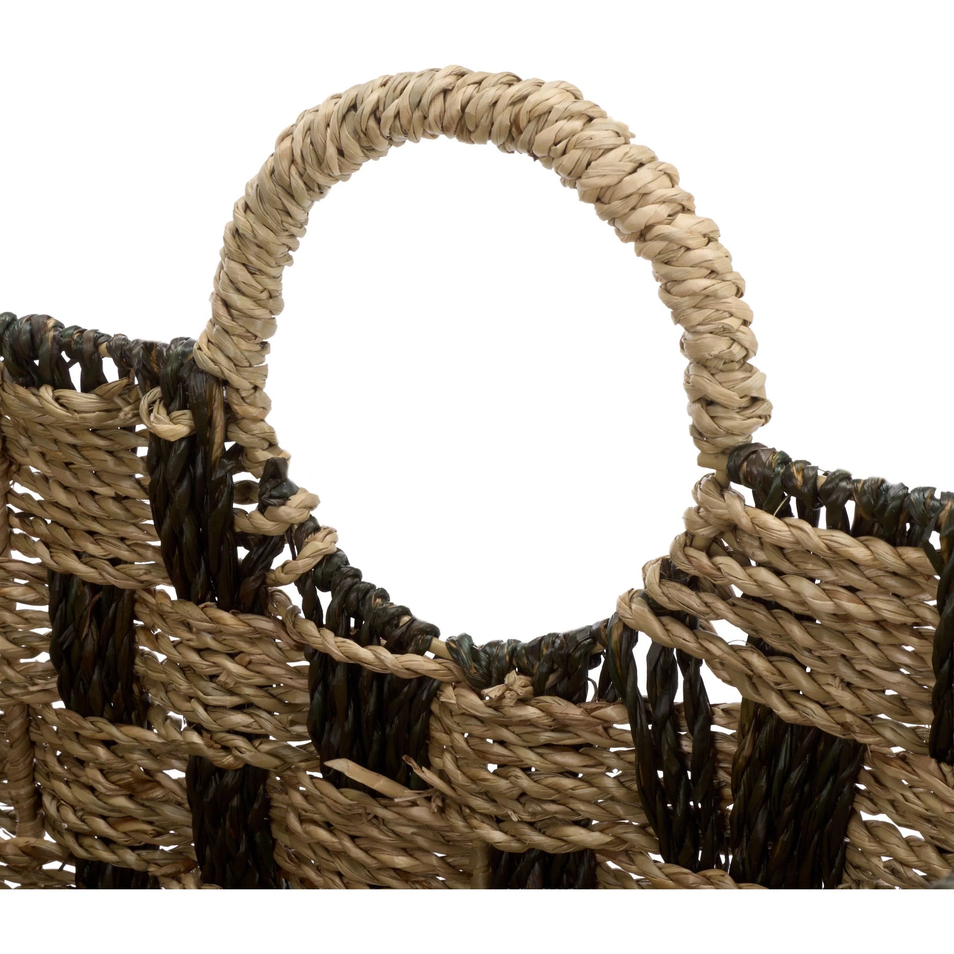 Raymond Baskets (Set of 3) by HedgeApple Essentials in natural, dark natural. Made from seagrass, metal in a unique style.