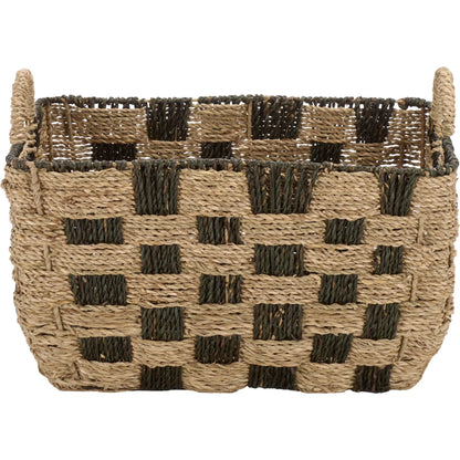 Raymond Baskets (Set of 3) by HedgeApple Essentials in natural, dark natural. Made from seagrass, metal in a unique style.