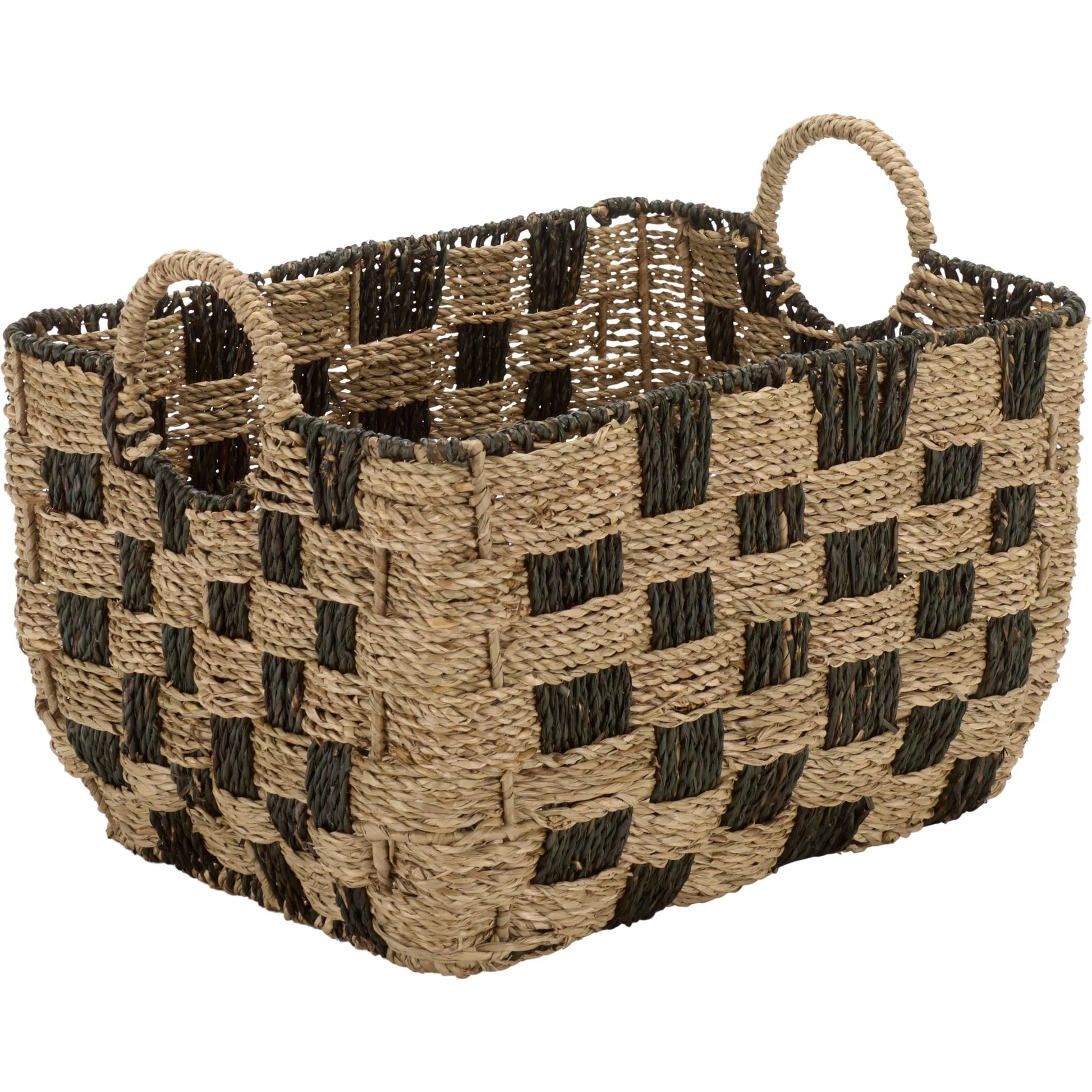 Raymond Baskets (Set of 3) by HedgeApple Essentials in natural, dark natural. Made from seagrass, metal in a unique style.