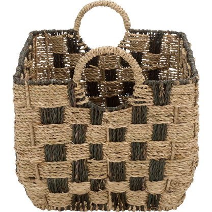 Raymond Baskets (Set of 3) by HedgeApple Essentials in natural, dark natural. Made from seagrass, metal in a unique style.