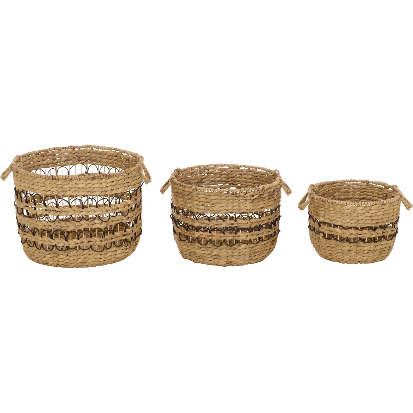 004 SI-2630230 | Additional Silo | Sampson Baskets (Set of 3) by HedgeApple Essentials in natural, black. Made from metal in a unique style.