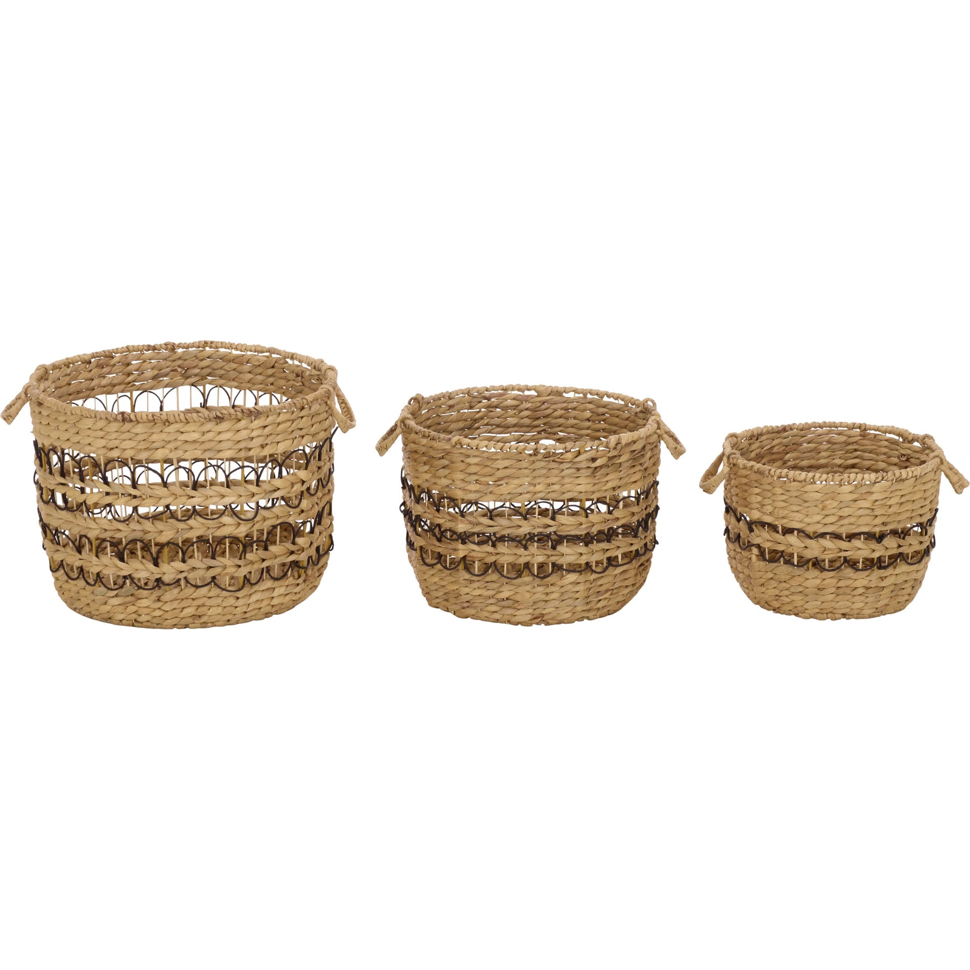Sampson Baskets (Set of 3) by HedgeApple Essentials in natural, black. Made from metal in a unique style.