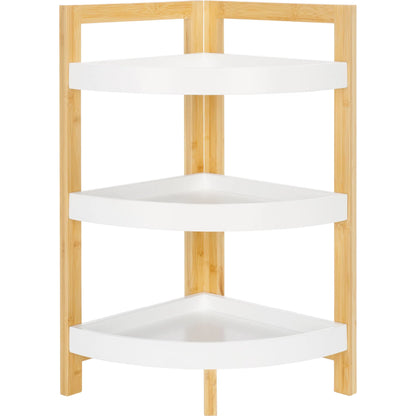 Adler 3 Tier Corner Shelf by Safavieh in white, natural bamboo. Made from unique in a unique style.