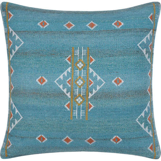 Stine Pillow - 14988 by Surya in charcoal, teal. Made from 88% wool, 12% polyester, 100% cotton in a eclectic & global style.