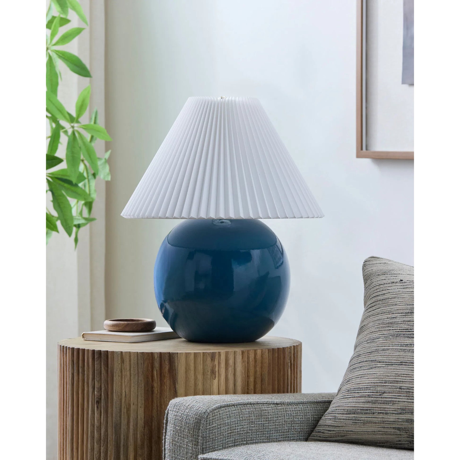 Stellar Round Accent Table Lamp by Livabliss in electroplated, glazed. Made from ceramic, polyester, iron in a modern style.