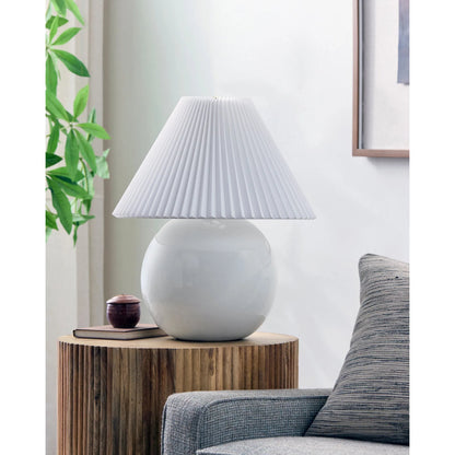 Stellar Round Accent Table Lamp by Livabliss in electroplated, glazed. Made from ceramic, polyester, iron in a modern style.