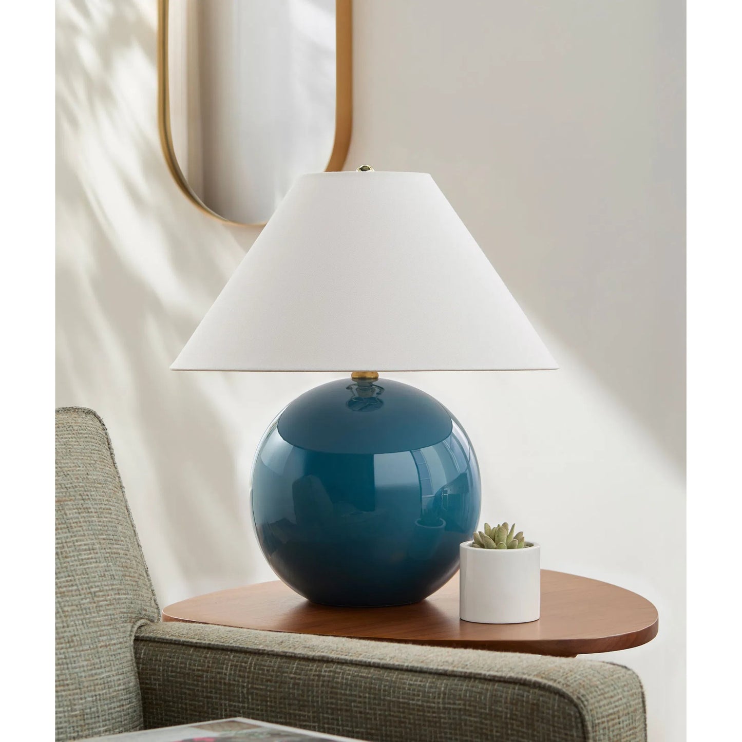 017 SI-2349646 | Lifestyle | Stellar Accent I Table Lamp by Livabliss in electroplated, glazed. Made from ceramic, polyester, iron in a eclectic & global style.