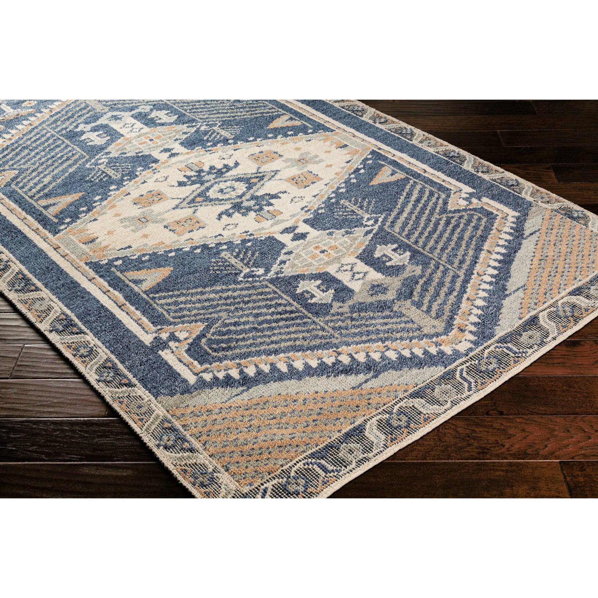 St Moritz Rug - 26656 by Surya in blue, light beige, light sage, cream. Made from 100% wool in a unique style.