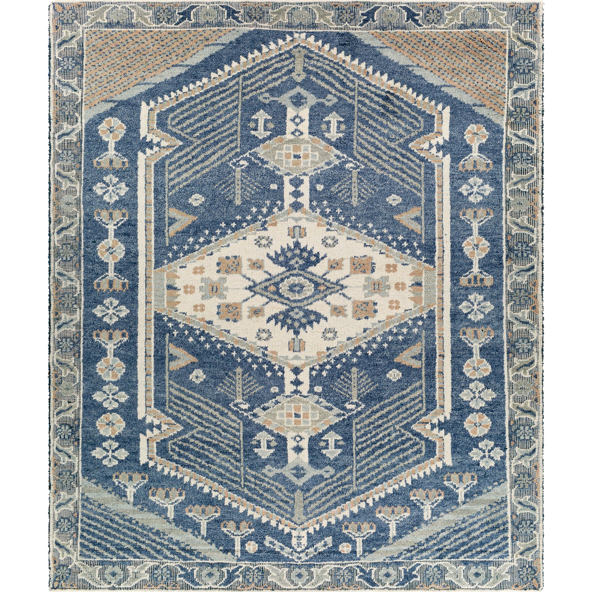 St Moritz Rug - 26656 by Surya in blue, light beige, light sage, cream. Made from 100% wool in a unique style.