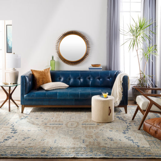 St Moritz Rug - 26658 by Surya in blue, light beige. Made from unique in a unique style.