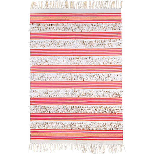 Steps Rug - 1911 by Surya in aloe, hot pink. Made from 34% felted wool, 33% acrylic, 33% cotton in a unique style.